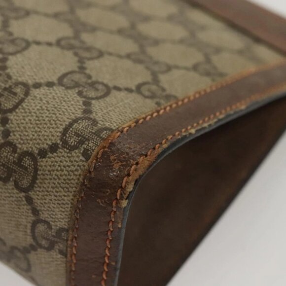 GUCCI GG Supreme Web Sherry Line Clutch Bag PVC Beige Red 89 01 001 Auth BA1880 - Picture 4 of 16